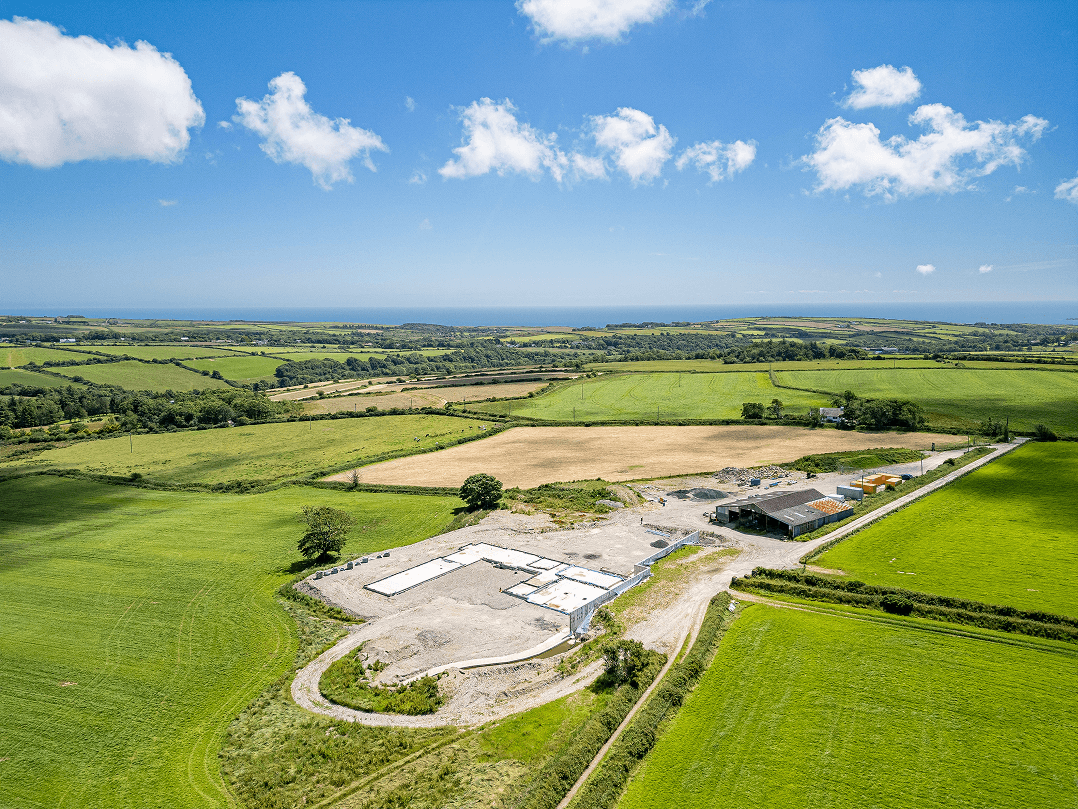 Aerial view of construction site